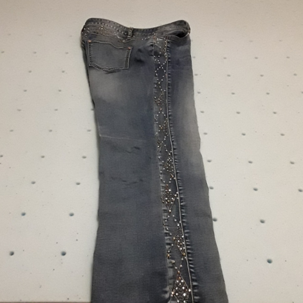 Monroe Jean's with pearl and gold embleshment